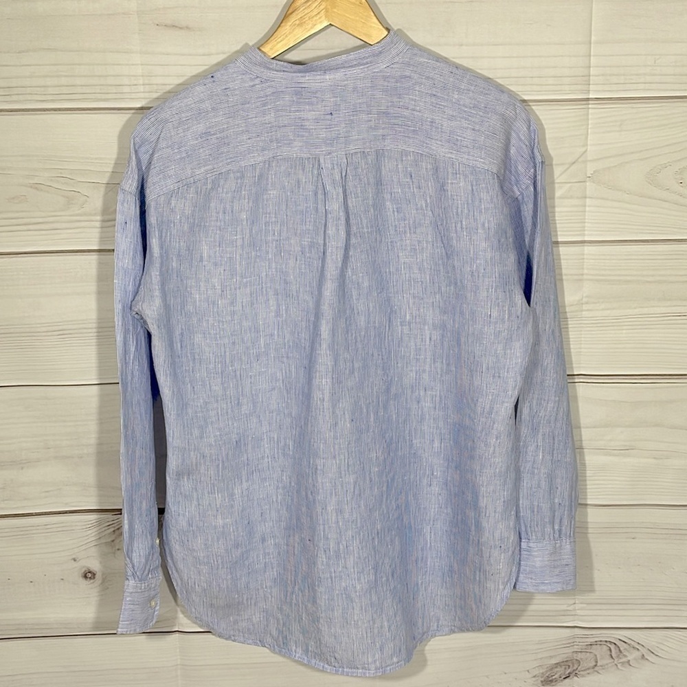 Lauren Ralph Lauren Blue & White Linen Applique Top Size PL - Picture 4 of 11